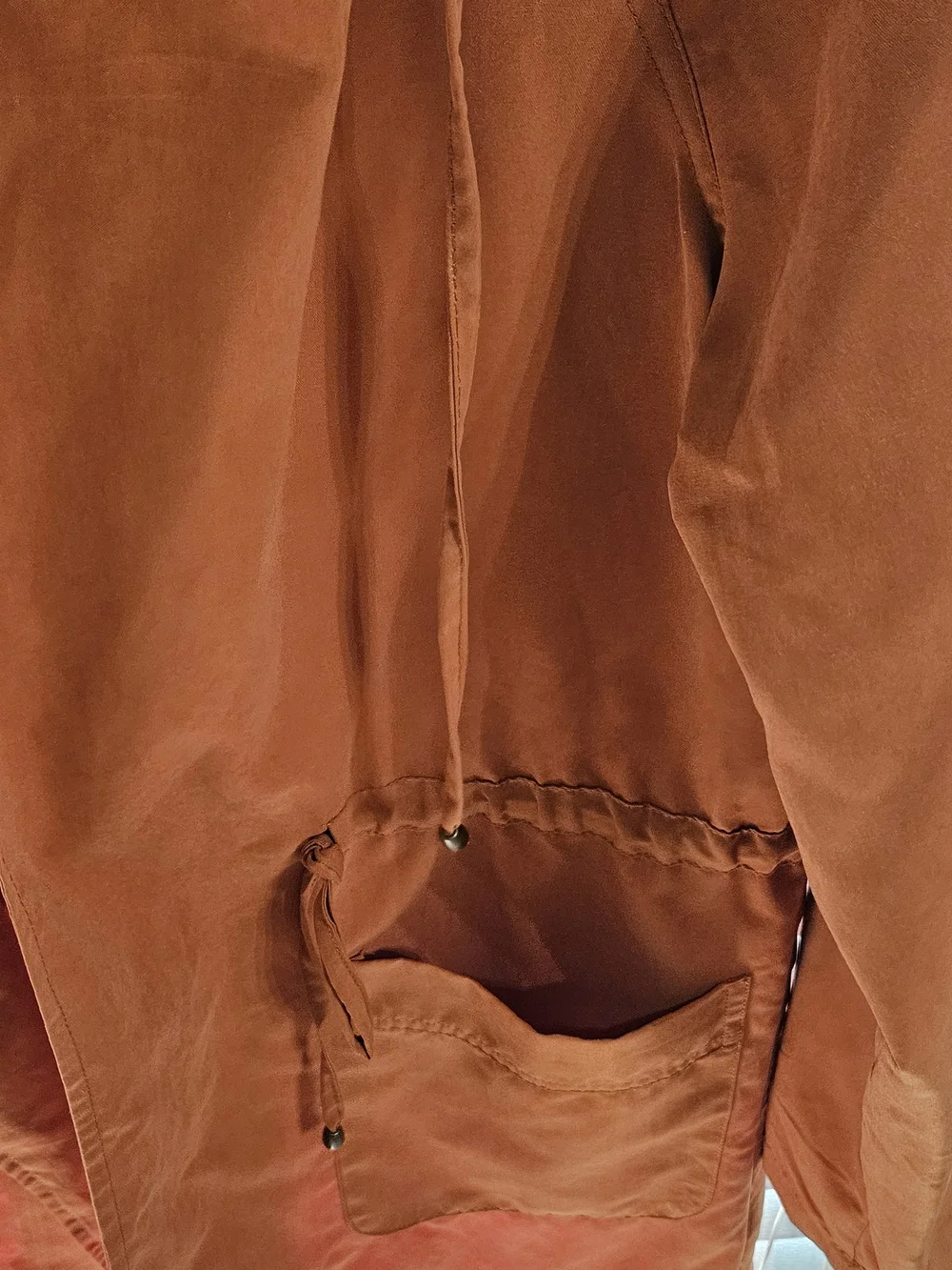 LOVE TREE Hooded Light Utility Jacket M Tie Front Casual Roll Tab Sleeve Anorak - Picture 5 of 8